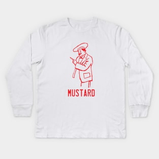 Retro Mustard Bottle Kids Long Sleeve T-Shirt